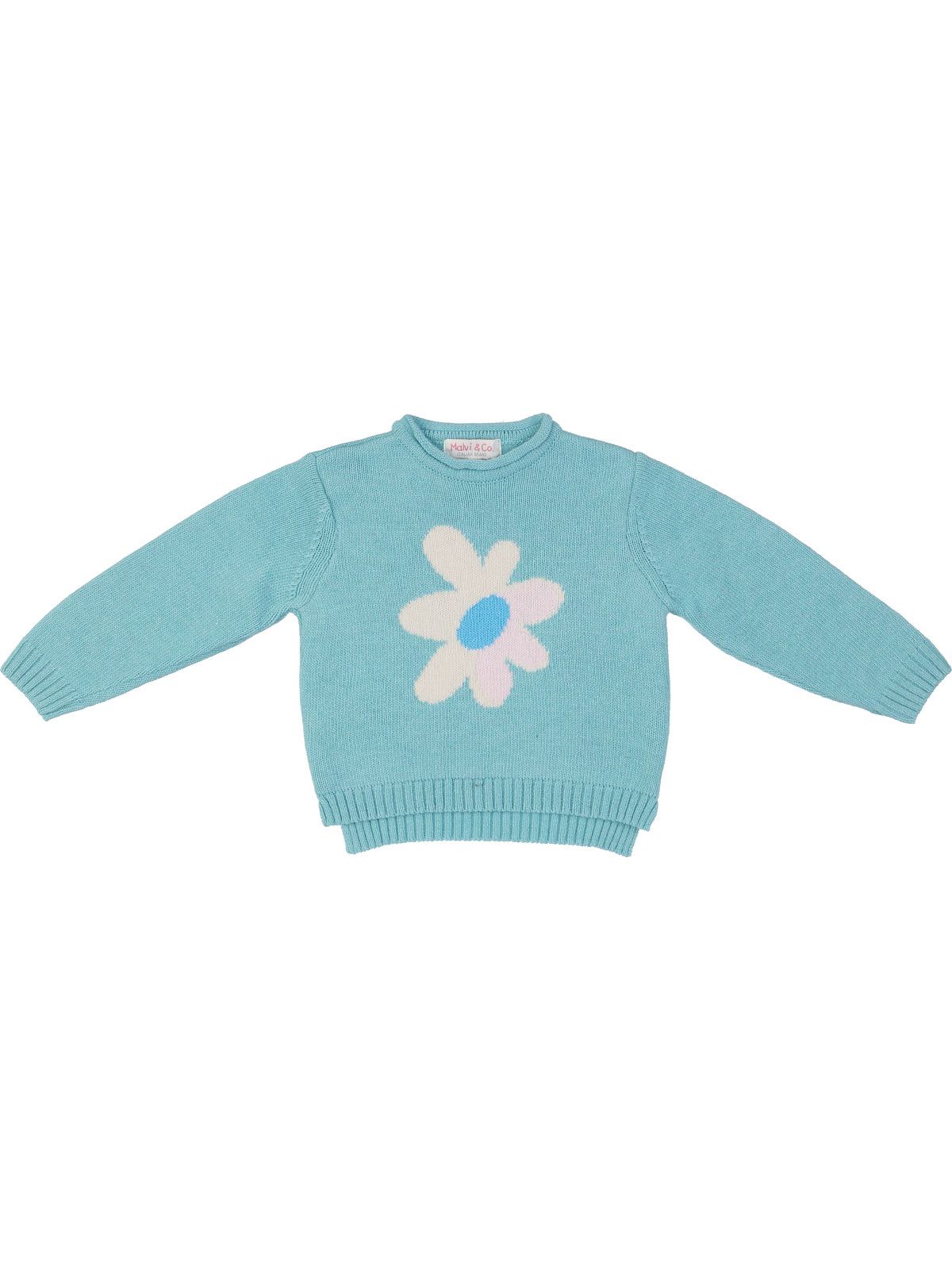 pullover in lana/cashmere con jacquard fiore