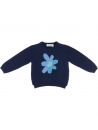 pullover in lana/cashmere con jacquard fiore