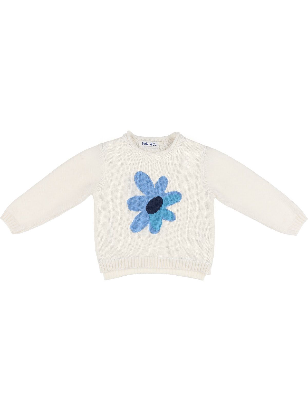 pullover in lana/cashmere con jacquard fiore