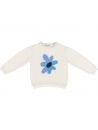 pullover in lana/cashmere con jacquard fiore