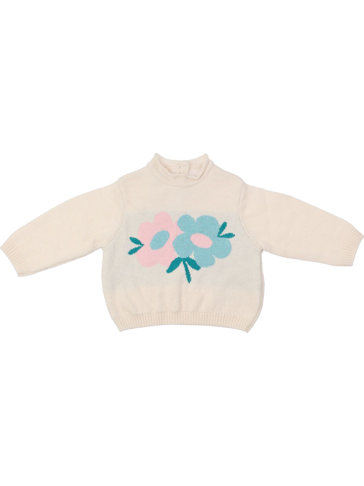 pullover lana/cashmere con jacquard fiori