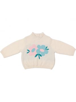 pullover lana/cashmere con jacquard fiori