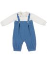 tutina in interlock e maglia tagliata con ricamo orsetti 