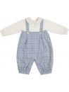 interlock and flannel romper with embroidery