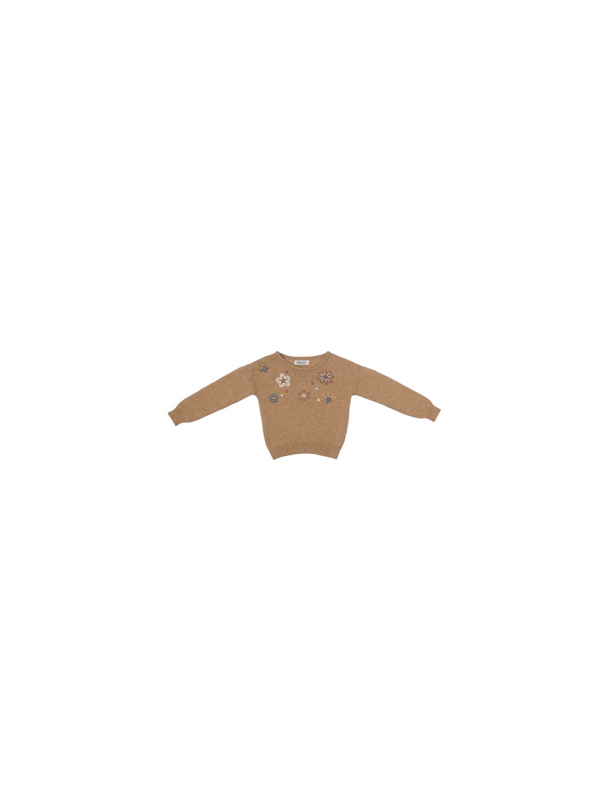maglione in lana con ricamo fiori