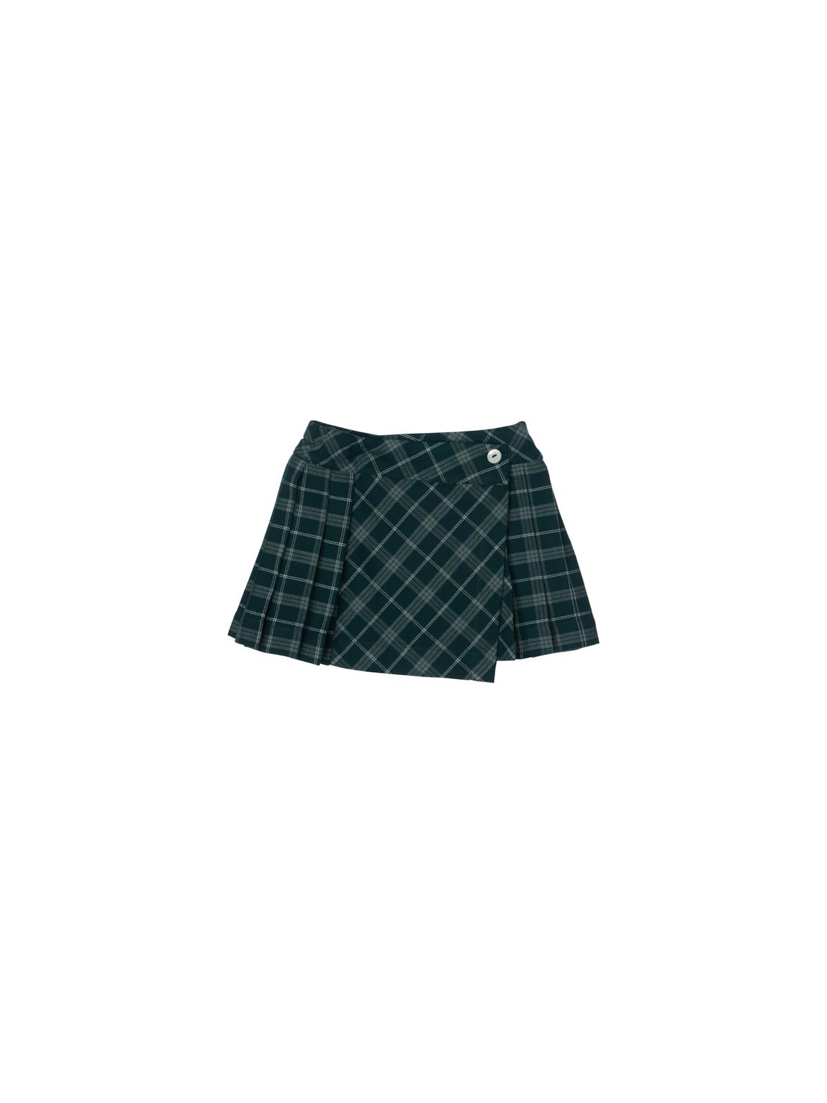 gonna in tartan assimetrica con pieghe 