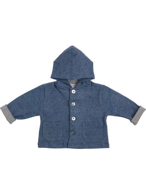 giacca bimbo in maglia tagliata con cappuccio