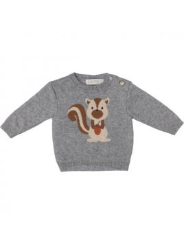 pullover in lana/cashmere con jacquard scoiattolo