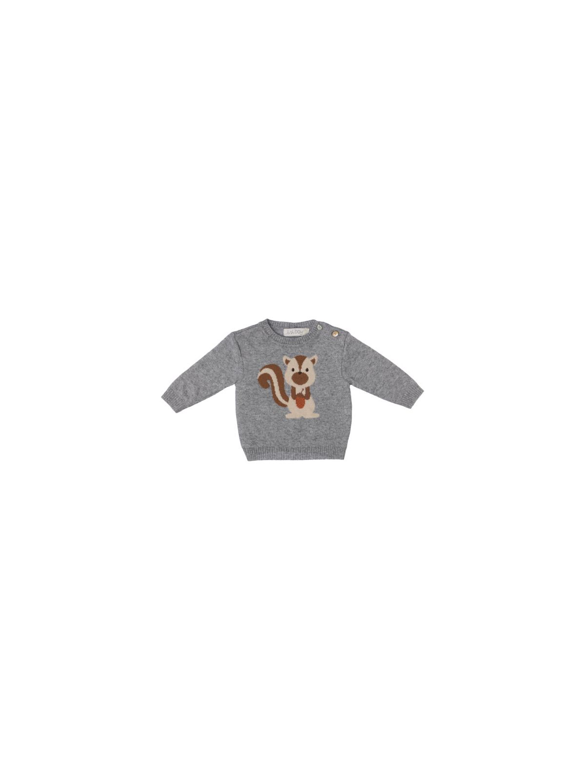 pullover in lana/cashmere con jacquard scoiattolo