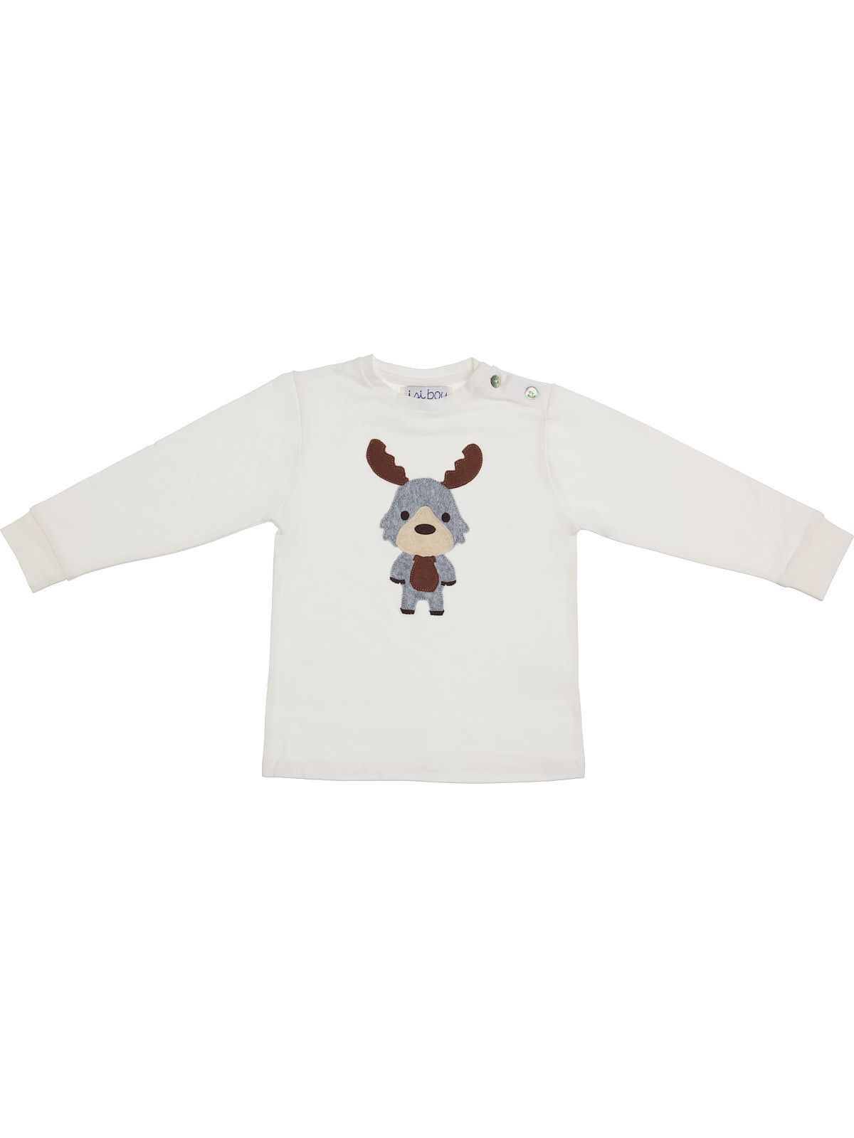 t-shirt in jersey con patch alce
