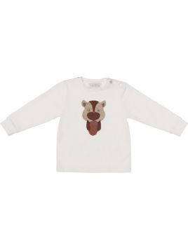 t-shirt in jersey con patch scoiattolo