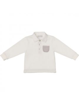 polo in interlock con rifiniture in velluto 3000 righe