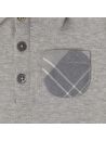 polo in interlock con rifiniture in tartan
