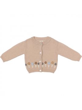 pullover with embroidered flowers and bottons