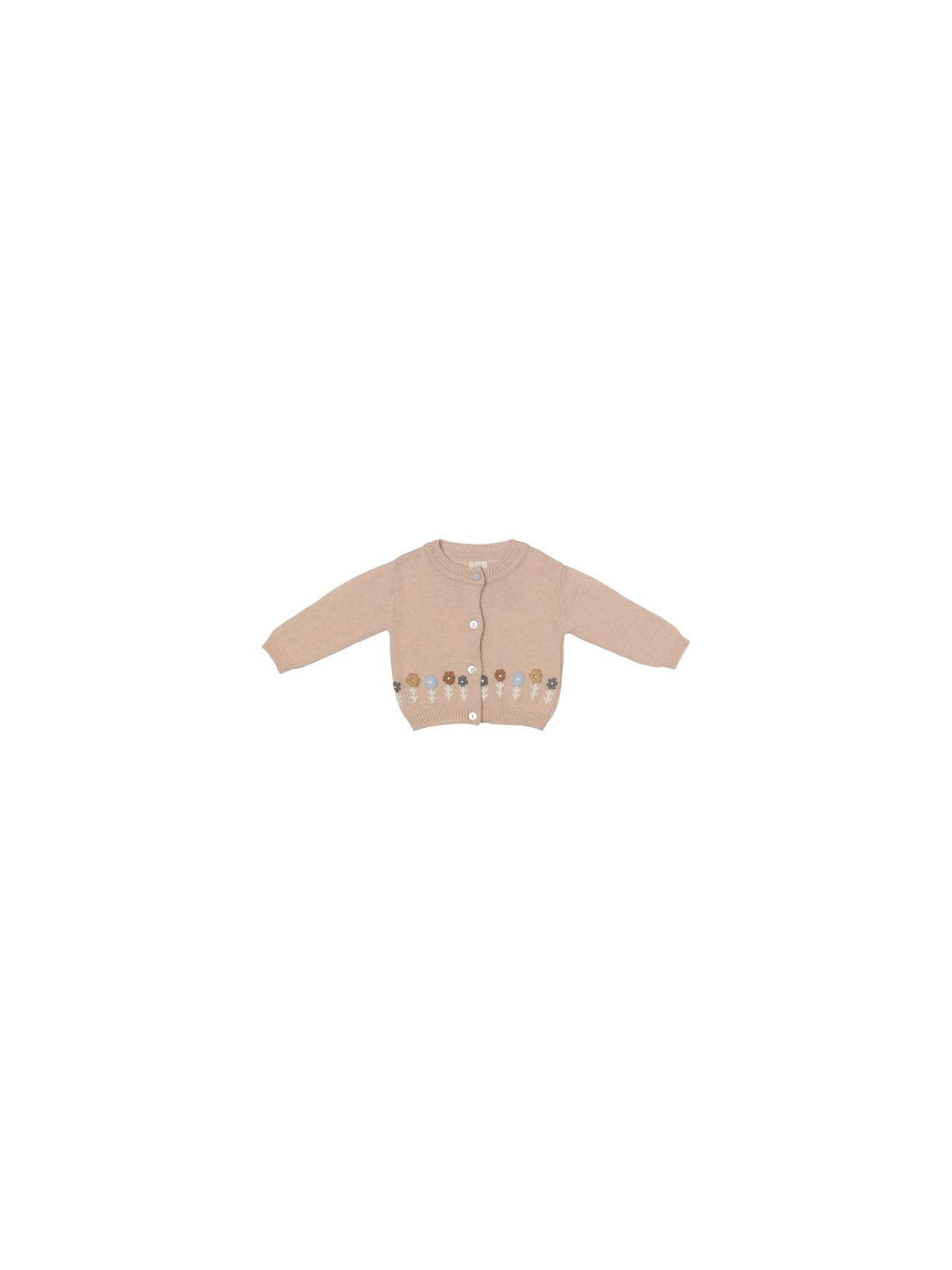 pullover with embroidered flowers and bottons