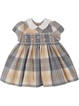 vestito in tartan moda con smock