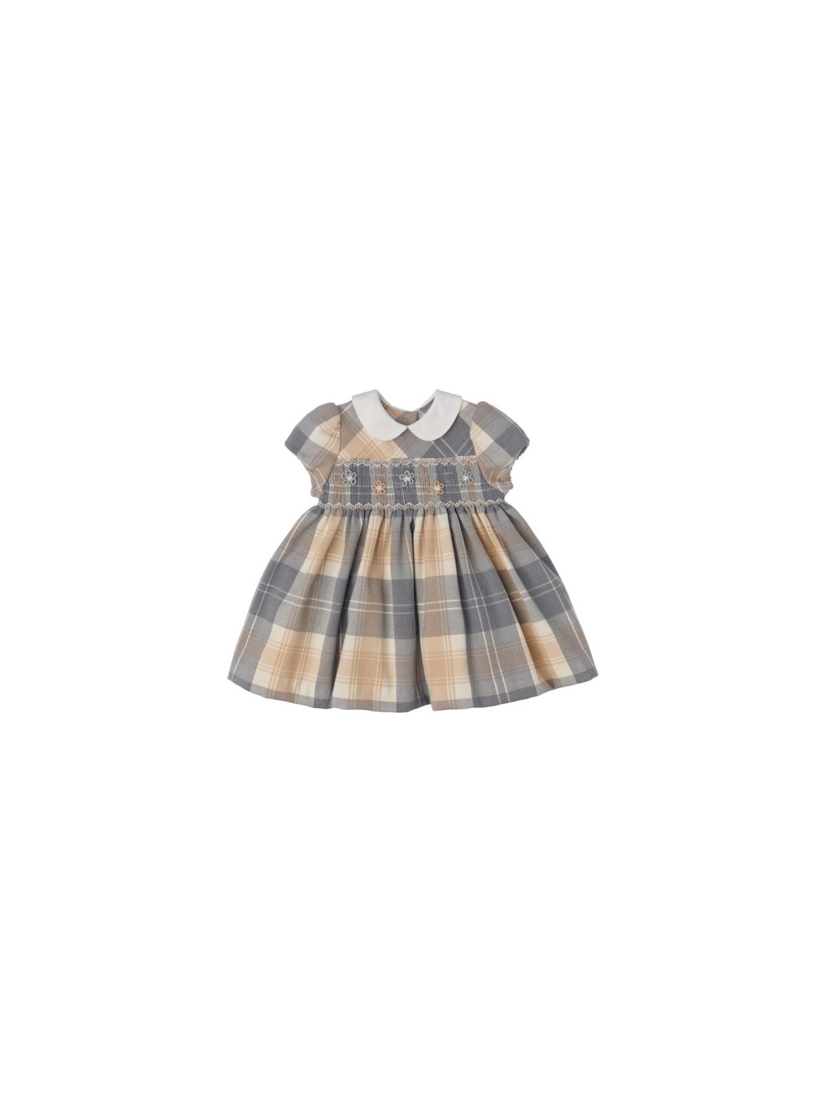 vestito in tartan moda con smock