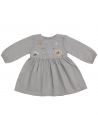 flannel dress with wool embroidered flowers