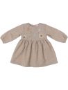 flannel dress with wool embroidered flowers