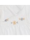 camicia in twill con smock e frill sul collo