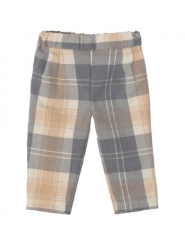 fashion tartan trousers with elastic waistband