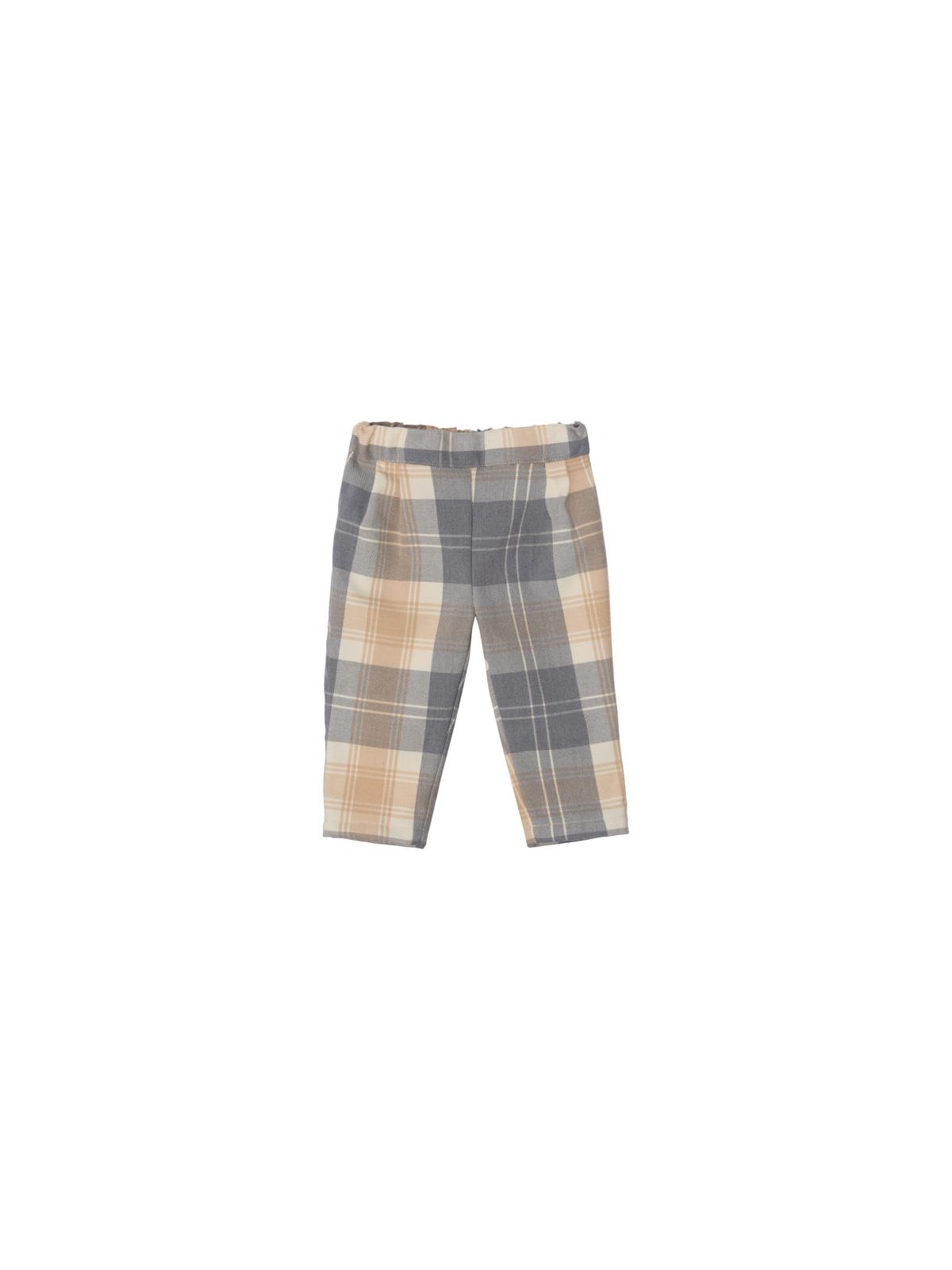 fashion tartan trousers with elastic waistband