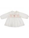 twill shirt with smocked little bears embroidery
