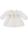 camicia in twill con ricamo smock orsetti