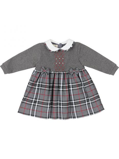 tartan and interlock dress with embros
