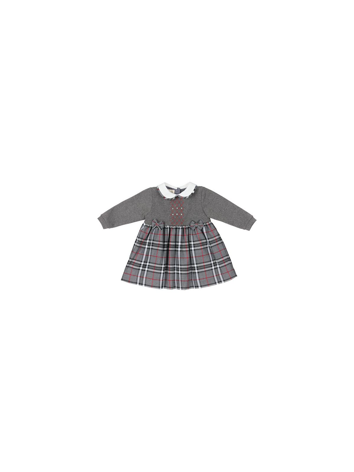 tartan and interlock dress with embros