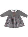 vestito in tartan e interlock con ricamo