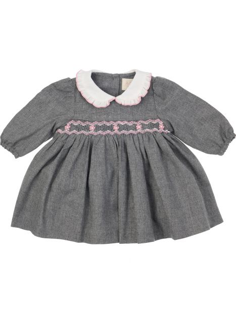 vestito in flanella con smock a MANICA LUNGA