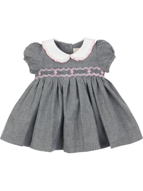 vestito in flanella con smock 