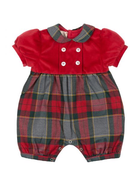 tartan and velvet romper