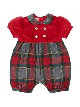 tartan and velvet romper