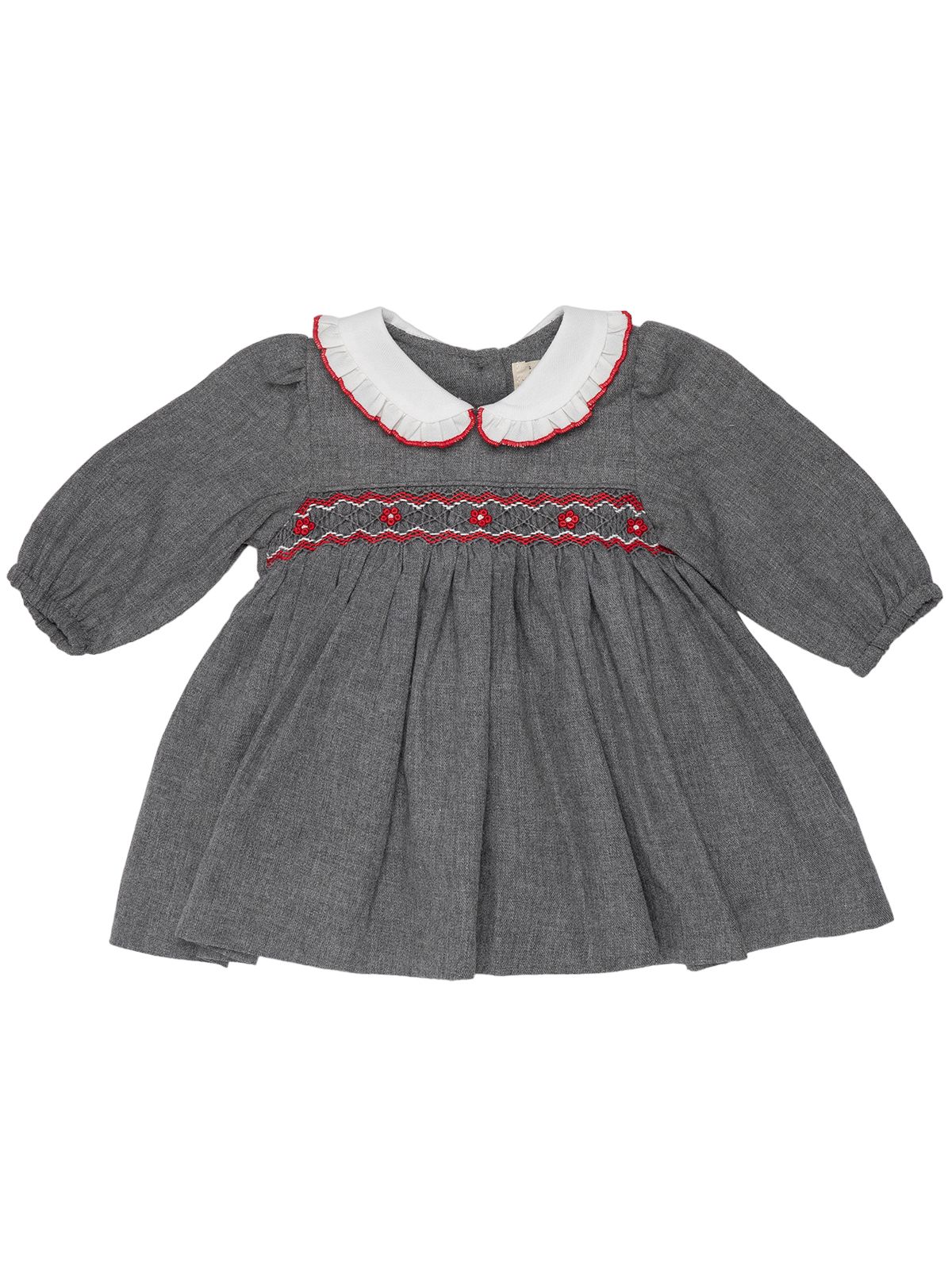 flannel dress with smock with LONG SLEEVES