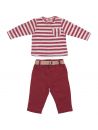 t-shirt in jersey a righe + pantaloni in twill 