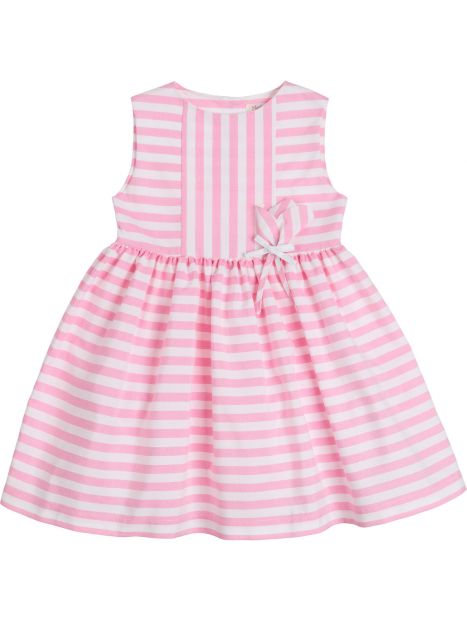 vestito in cotone a righe con tulipano staccabile