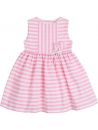 stripy cotton dress with detachable tulip