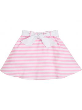 gonna in cotone a righe con cintura in poplin