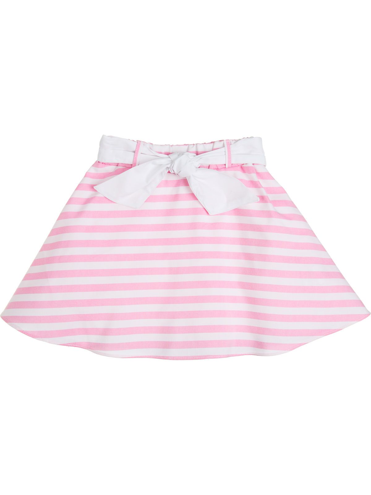 cotton stripes skirt with stretch poplin belt