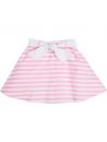 cotton stripes skirt with stretch poplin belt