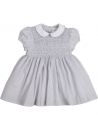 vestito in micro righe con smock