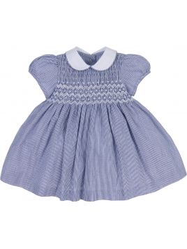 micro stripes dress with smock