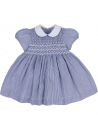 vestito in micro righe con smock