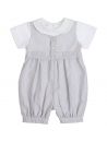 pagliaccetto in jersey e micro righe con finto gilet in micro righe