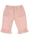 pantaloni a righe goffrate con frill