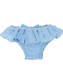seersucker stripes swimsuit with ribbon 