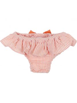 costume a righe goffrate con fiocco