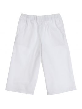 pantaloni palazzo in poplin elasticizzato con tasche